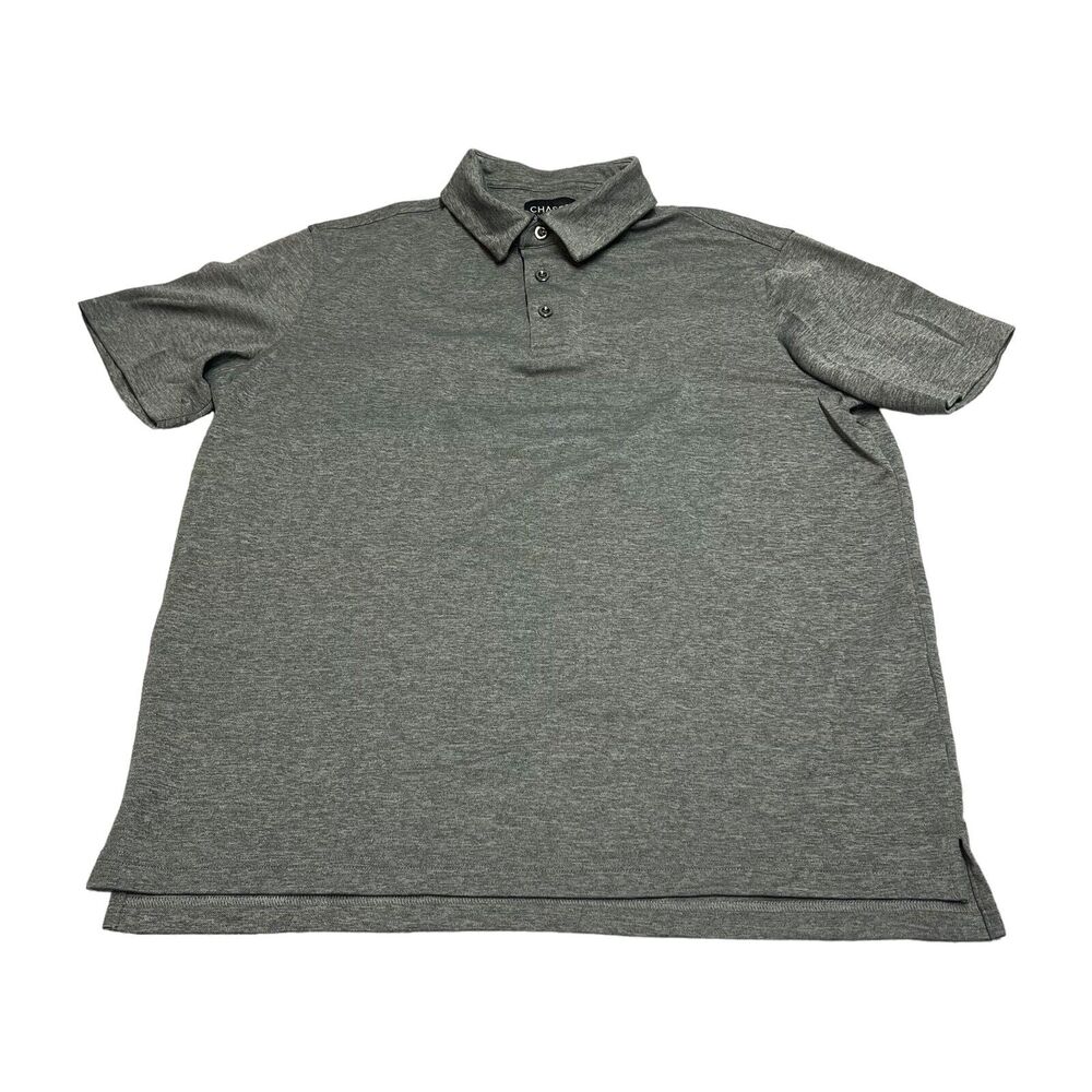 Chase 54 Polo Shirt Men's Medium Gray 100% Polyester Short Sleeve Performance